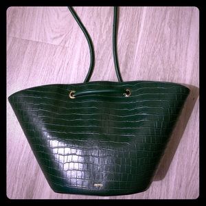 Friday JW Pei Faye Medium Tote - Dark Green Croc